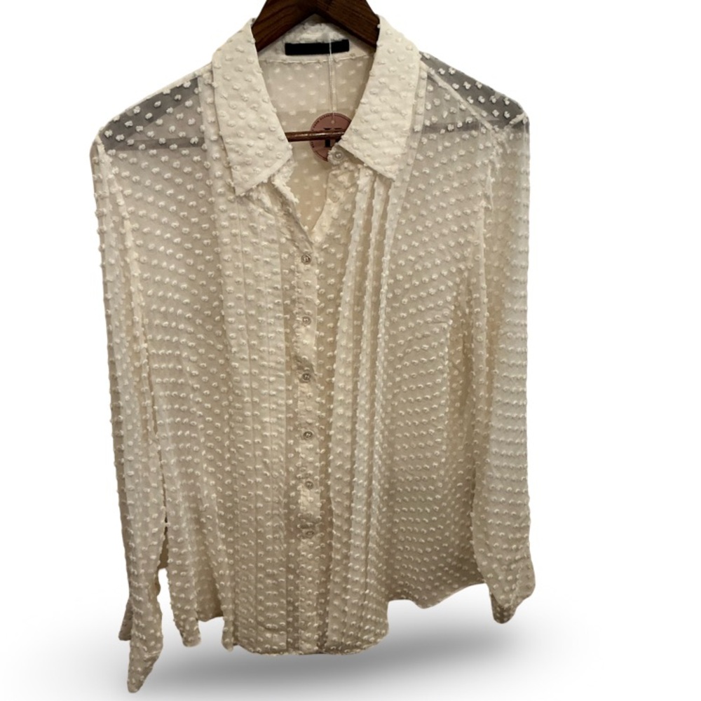 Jenni Kayne White Textured Button Down Shirt - Picture 2 of 9